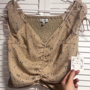 Cropped Flower Crop Top NWT